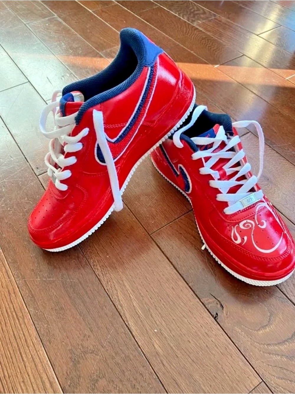 Nike Air Force 1 Low Top Shoe Red, White, & Blue Women’s 8.5 Fashion Sneakers